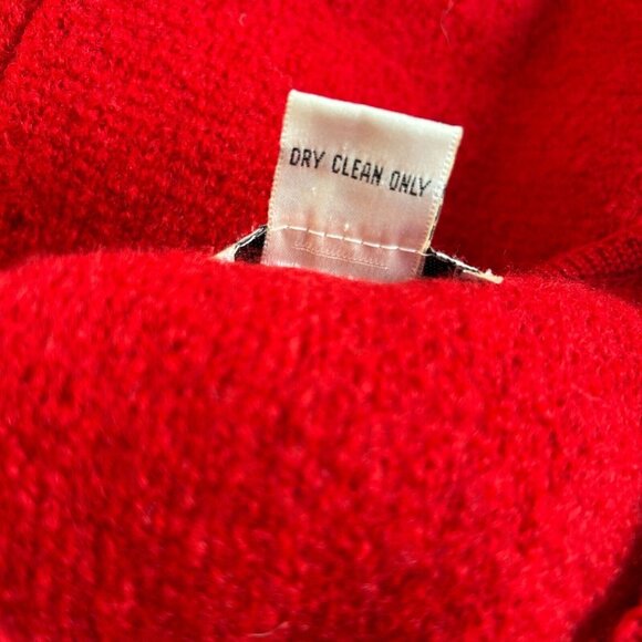 Vintage Carroll Reed Boiled Wool Sweater Size 10 Button Up Jacket Cardigan Red - Picture 5 of 9
